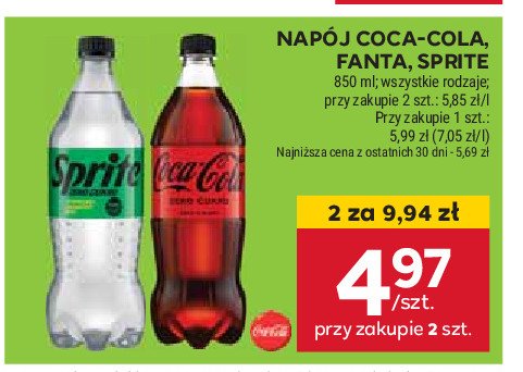 Napój pomarańczowy Fanta zero promocja w Stokrotka