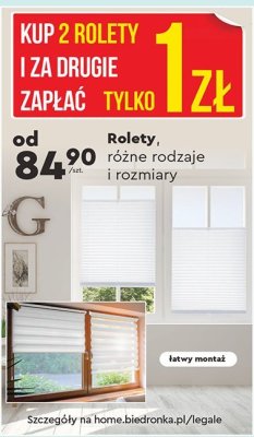Rolety różne rodzaje i rozmiary promocja w Biedronka