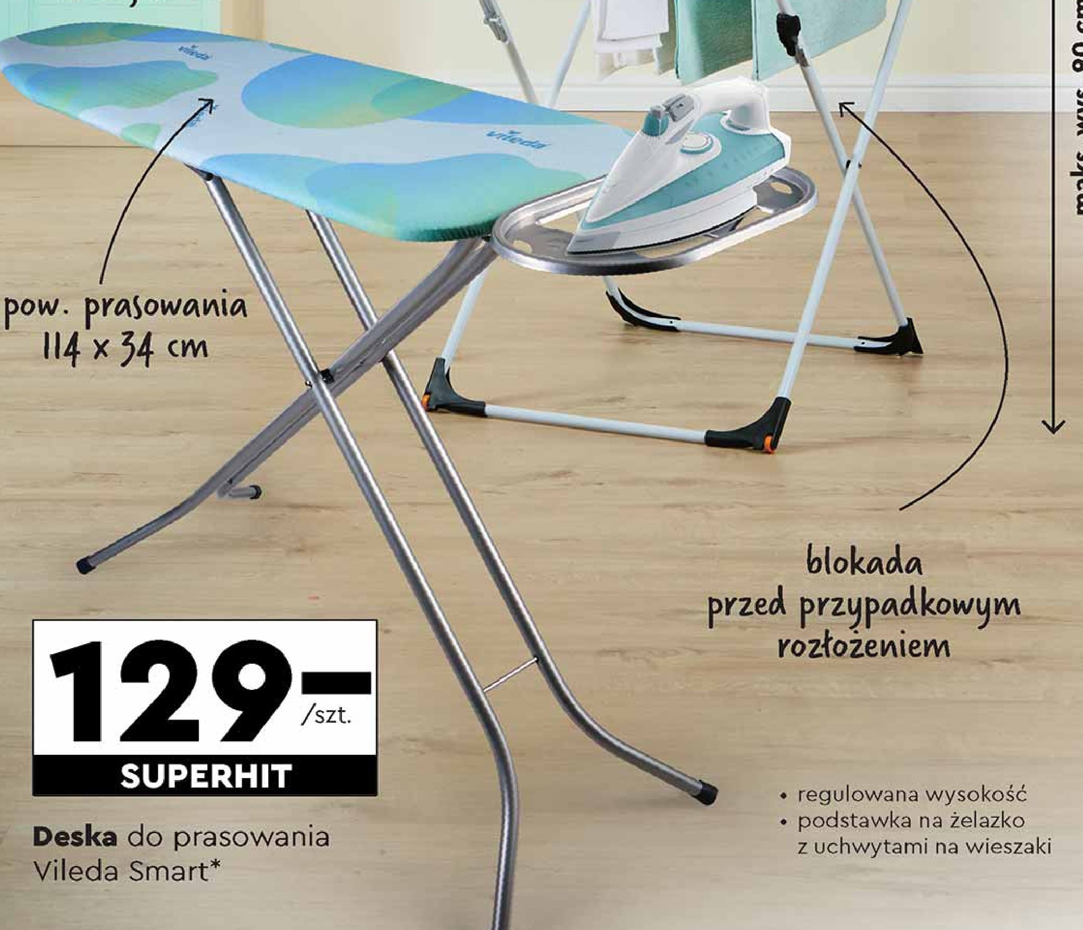 Deska do prasowania smart Vileda promocja w Biedronka