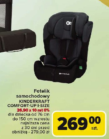 Fotelik samochodowy comfort up i size Kinderkraft promocja w Carrefour