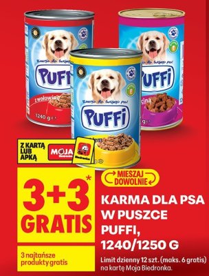 Karma dla psa w puszce Puffi promocja w Biedronka