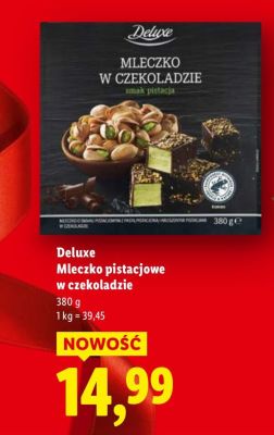Mleczko Deluxe Mleczko pistacjowe w czekoladzie promocja w Lidl
