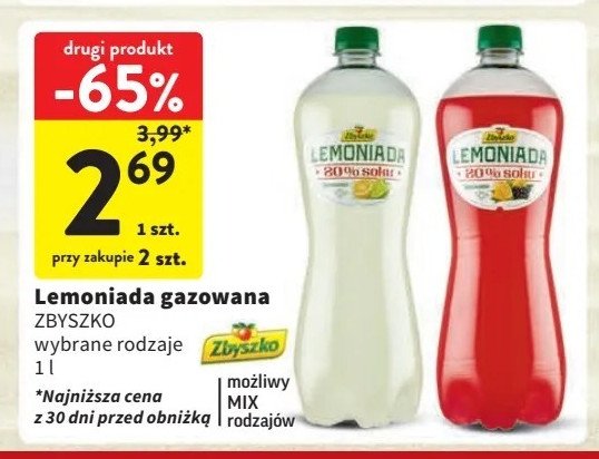 Lemoniada cytryna aronia mięta ZBYSZKO LEMONIADA Zbyszko (napoje) promocja