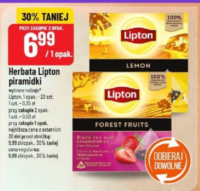 Herbata Lipton piramidki Forest Fruits promocja w POLOmarket