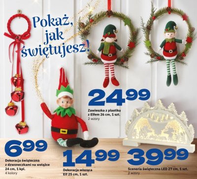 Dekoracja świąteczna z dzwoneczkami na wstążce promocja w Twój Market