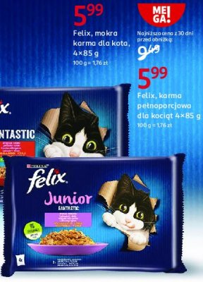 Karma dla kota kurczak + łosoś Purina felix junior promocja