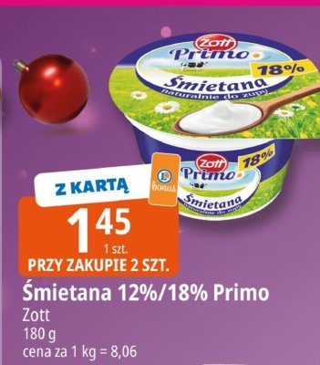 Śmietana 12%/18% Primo Zott promocja w Leclerc