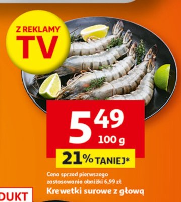Krewetki surowe z głową promocja w Auchan