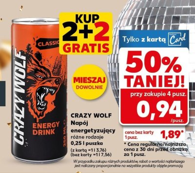 Napój energetyzujący różne rodzaje promocja w Kaufland