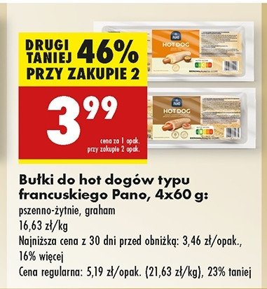 Bułki do hot dogów typu francuskiego graham Pano promocja