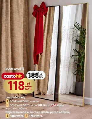 Lustro Muhely 5069340474953, złote promocja w Castorama