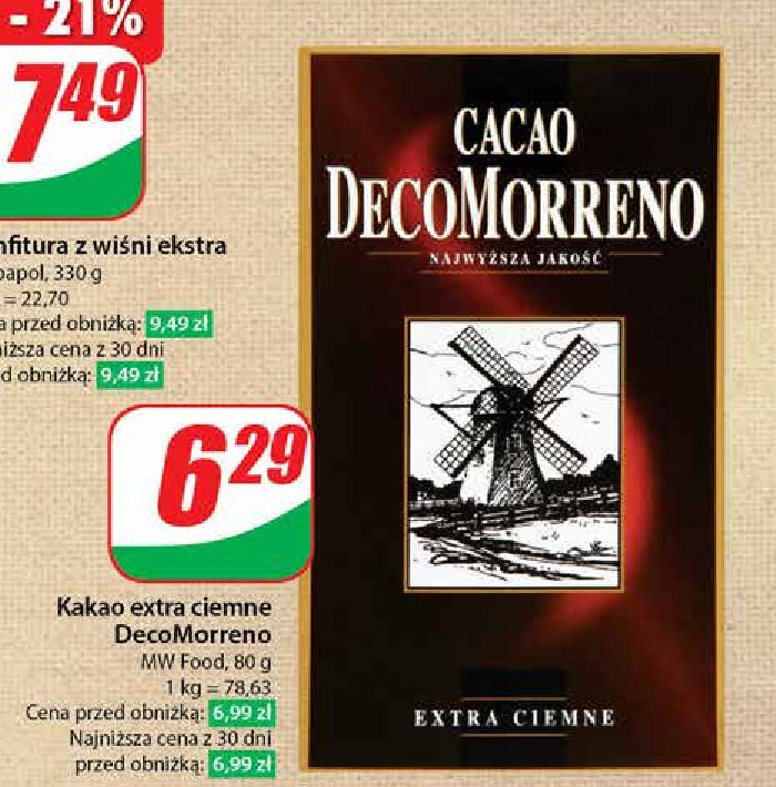 Kakao extra ciemne Decomorreno promocja w Dino