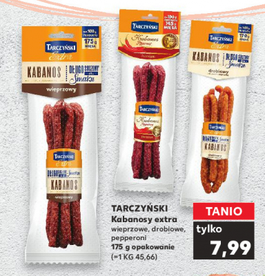 Kabanosy drobiowe z dodatkiem wieprzowiny Tarczyński kabanos extra promocja w Netto