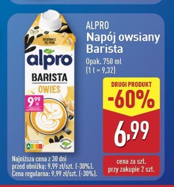 Napój owies barista Alpro promocja