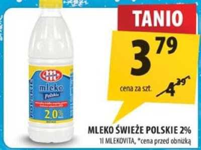 Mleko świeże polskie 2% Mlekovita promocja w Arhelan