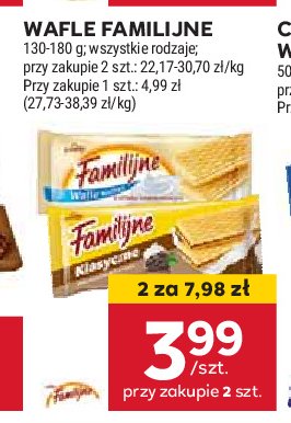 Wafle kakaowo-śmietankowe Jutrzenka familijne promocja