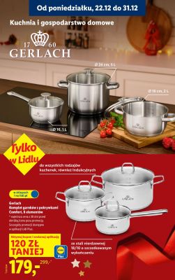 Komplet garnków z pokrywkami Gerlach Comfort 6 elementów promocja w Lidl