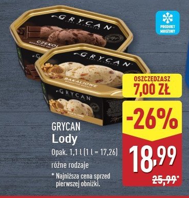 Lody czekoladowe Grycan promocja