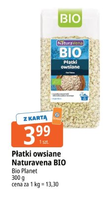 Płatki owsiane Naturavena BIO Bio Planet promocja w Leclerc