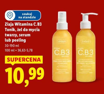 Ziaja Witamina C.B3 Tonik, żel do mycia twarzy, serum lub peeling promocja w Lidl