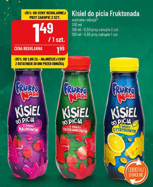 Kisiel do picia truskawkowy Fruktonada promocja