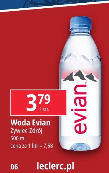 Woda niegazowana Evian promocja