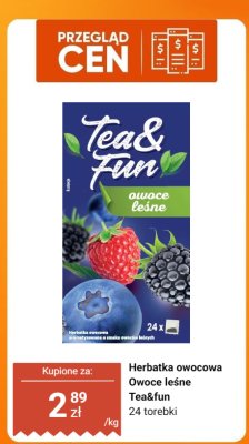 Herbatka owocowa Owoce leśne Tea&fun promocja w Dino