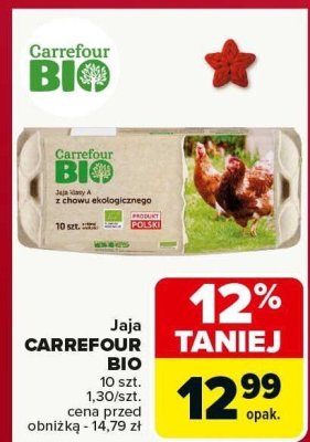 Jaja CARREFOUR BIO z chowu ekologicznego promocja w Carrefour