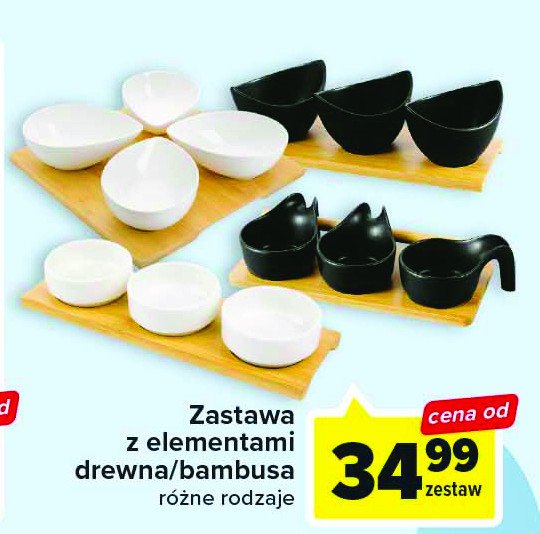 Zestaw 3 miseczek do dip贸w na bambusowej podk艂adce promocja