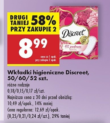 Wkładki normal Discreet promocja