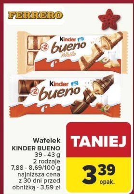Wafelek KINDER BUENO 2 rodzaje promocja w Carrefour