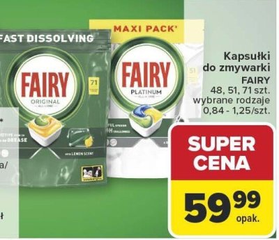 Kapsułki do zmywarki FAIRY wybrane rodzaje promocja w Carrefour