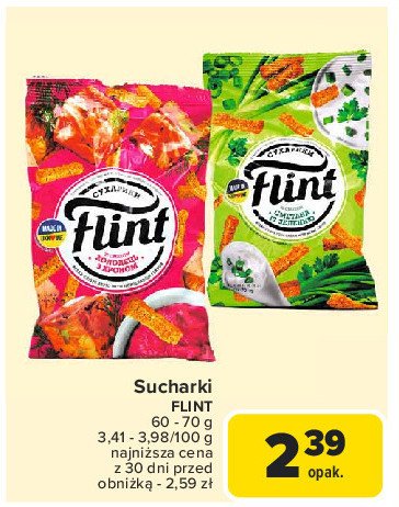 Sucharki śmietanowe Flint promocja w Carrefour Market