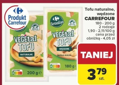 Tofu naturalne, wędzone CARREFOUR 180g-200g promocja w Carrefour