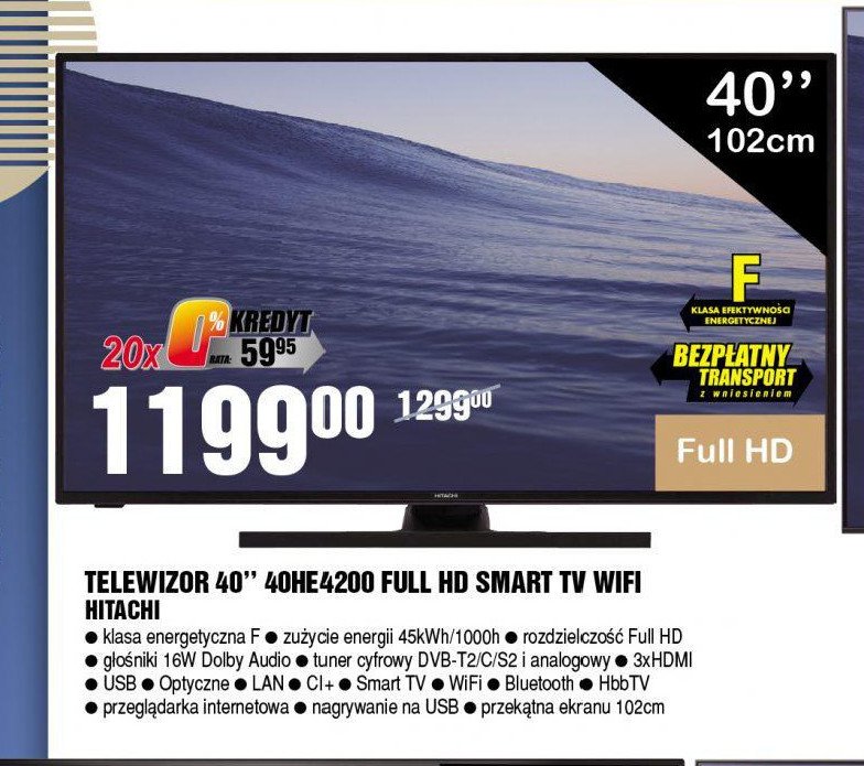 Telewizor 40he4200 Hitachi promocja