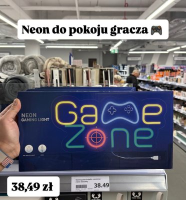 Neon do pokoju gracza Game Zone  promocja w Action