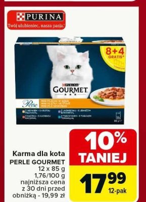 Karma dla kota PURINA GOURMET Perle 12 x 85 g różne rodzaje promocja w Carrefour