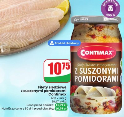Filety śledziowe z suszonymi pomidorami Contimax promocja w Dino