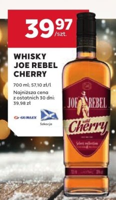 Whisky Joe Rebel Cherry 700 ml promocja w Stokrotka