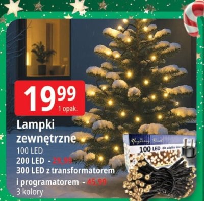 Lampki zewnętrzne LED promocja w Leclerc