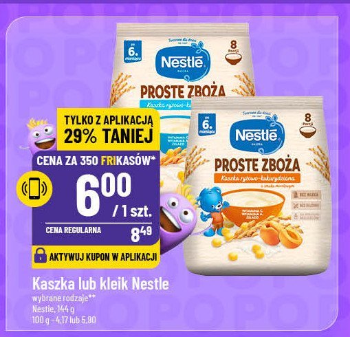 Kaszka ryżowo-kukurydziana morelowa Nestle proste zboża promocja