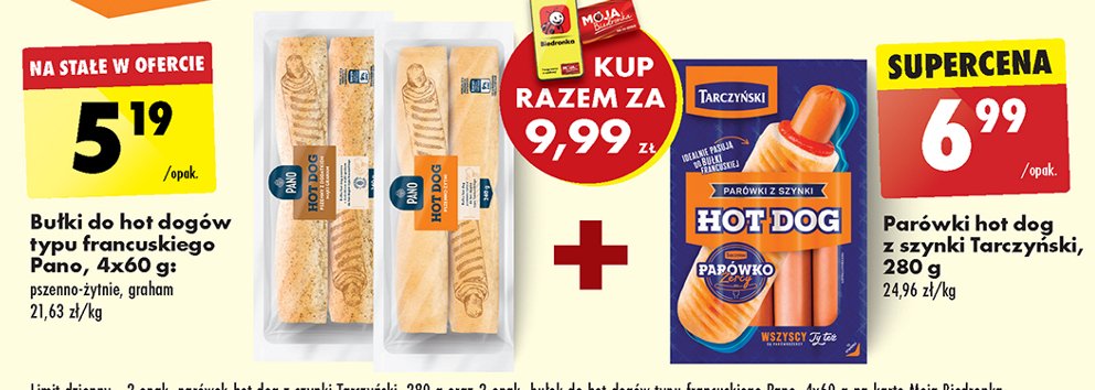 Bułki do hot dogów typu francuskiego graham Pano promocja