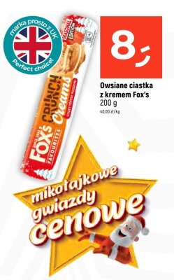 Owsiane ciastka z kremem Fox's 200g promocja w Dealz