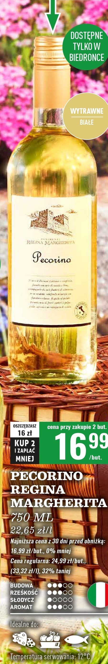 Wino Pecorino regina margherita promocja w Biedronka