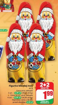 Figurka czekoladowa Mikołaj Inco promocja w Dino
