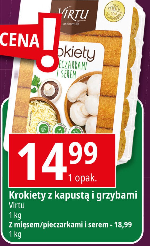 Krokiety z kapustą i grzybami Virtu promocja