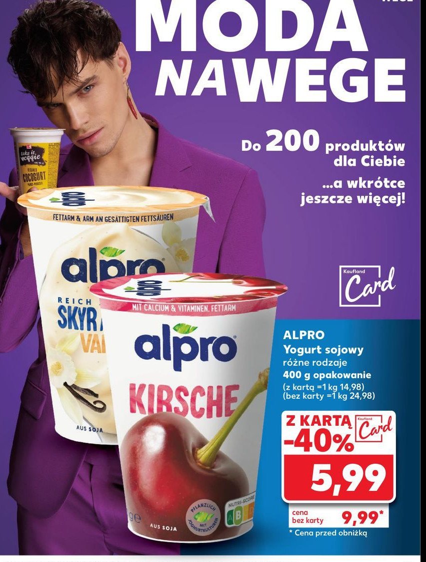 Jogurt sojowy wiśnia Alpro promocja w Kaufland