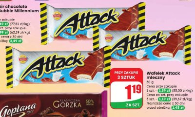 Wafelek mleczny Attack promocja w Dino