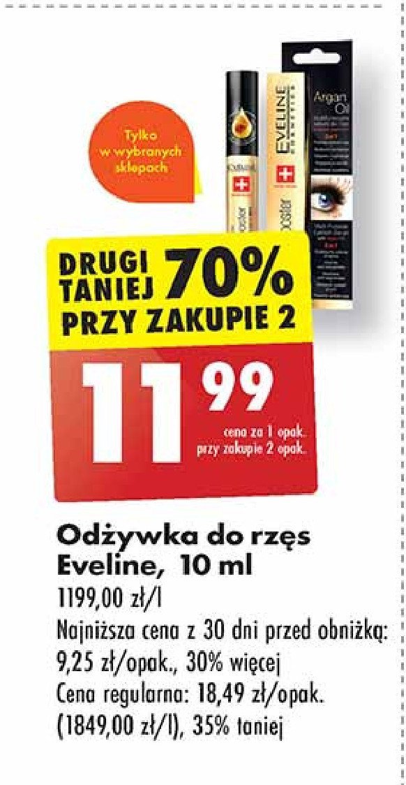 Odżywka do rzęs Eveline sos lash booster promocja w Biedronka