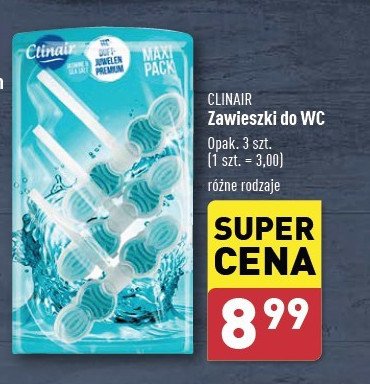 Zawieszka do wc jasmine & sea salt Clinair promocja